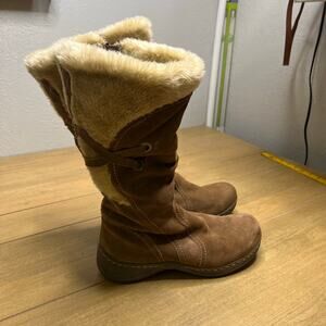 BareTraps Venture Women’s Brown Faux Fur Lined Winter Boots Size 9.5 M boho